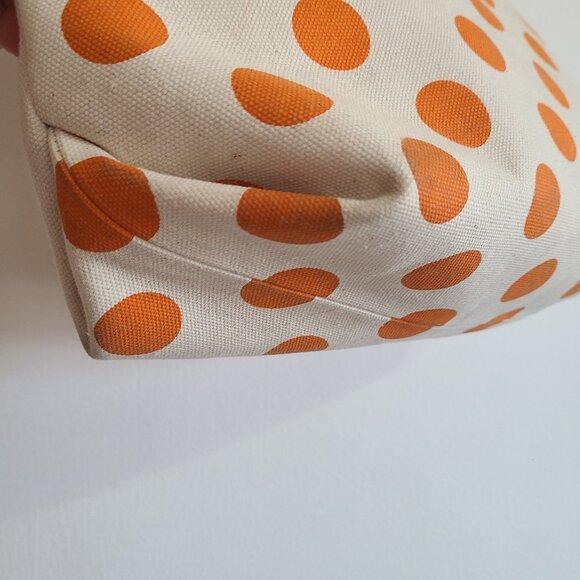 Stephane Verdino Tote Bag Paris Cream Orange Canvas Leather Handles - Picture 5 of 14